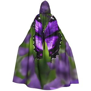 SSIMOO Paarse vlinder volwassen partij decoratieve cape,Volwassen Halloween Hooded Cloak,Cosplay Kostuum Cape
