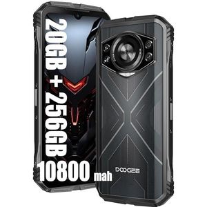 DOOGEE S Cyber Rugged 4G Téléphones Portables Débloqués, 20GB + 256GB, Batteria 10800mAh / 18W, 50MP + 16MP Smartphones, Android 14 6,58 pollici, IP68/ IP69K/ 4G Dual SIM/NFC Noir