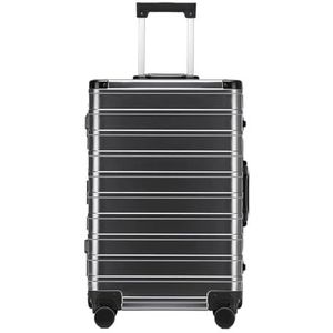 Bagage Trolley Koffer Klassieke Aluminium Frame, Felle Kleurenkoffer Met TSA-slot, Geen Ritssluiting, Met Stille Wielen Reiskoffer Handbagage (Color : D, Size : 29"")
