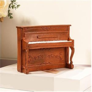 Pianoornamenten Mini-muziekinstrument Model TV-kast Kamer Slaapkamer Kleine Meubels Replica Mini Muziekinstrument ( Color : Brown )
