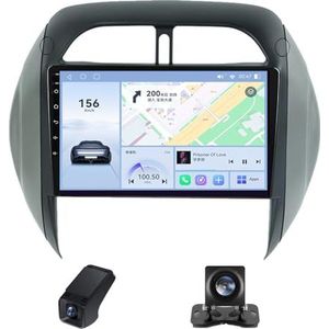 Autoradio geldt voor Toyota RAV4 2 CA20 CA20W XA20 2003-2005 9 inch Touchscreen met Wireless Carplay Android Auto,GPS-navigatie 2 DIN Radio Android Bluetooth FM/Achteruitrijcamera(X2)
