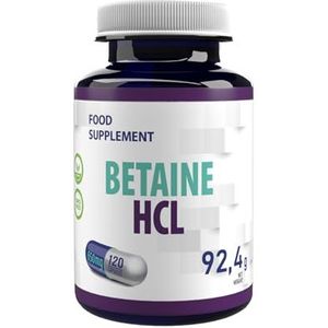 Betain HCL 650 mg 120 veganistische capsules, getest door laboratorium van een derde partij, voedingssupplementen met hoge sterkte