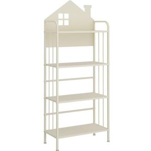 3/4 Tier Creative Boekenplank, Open Hoek Boekenkast, Staande Metalen Boekenplank Opbergrek For Kantoor Studeerkamer Thuis Woonkamer, Eenvoudig Te Monteren(Cream color,4 tier)