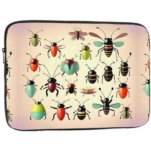 Cartoon kleine insecten zacht interieur, stijlvolle bescherming, laptoptas, verkrijgbaar in vijf maten, biedt perfecte bescherming voor uw apparaten, computerbinnenzak