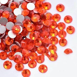 Kleurrijke SS3-SS34 Crystal AB Glitter Strass Glas Non Hotfix Strass steentjes set Flatback Diamond Nail Art Decorations B2540-Orange-SS12-1440pcs