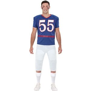 Funidelia | American Football kostuum voor mannen Quarterback, Beroepen - Kostuum voor Volwassenen, Accessoire verkleedkleding en rekwisieten voor Halloween, carnaval & feesten Maat - S - Blauw