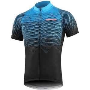 BERGRISAR Heren Fietsshirts Korte Mouwen Fietsen Jersey Lichtgewicht Ademende,8006 blauw,M