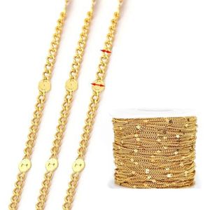 2 meter roestvrijstalen kettingen voor het maken van sieraden DIY ketting armband geen vervaging goudkleurige kettingcomponenten accessoires benodigdheden-N-goud 1,2 mm