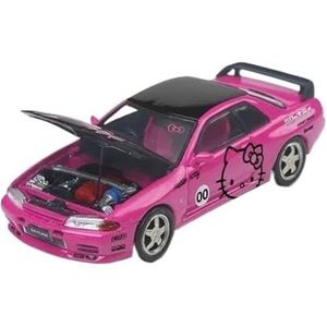 1/64 Voor Gtr32 Kitty Lichtroze Diecast Model Auto (Color : B, Size : With box)