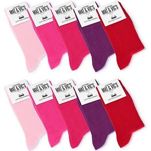 Mat & Vic's 10 paar sokken voor hem en haar, katoen klassiek, comfortabel, klimaat regulerend