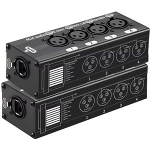 Lbvzxkad 1 Paar 4 Kanaals XLR/Audio RJ45 Cat5/Cat6 Ethernet Extender XLR Extender Transceiver voor Live Stage