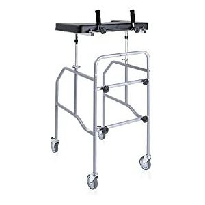 MOPEDIA Loophulp demonteerbaar met antibrachial-steun aan tafel, verchroomd staal