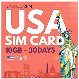 BeachSIM VS SIM-kaart 30 dagen. 10GB data met 4G/5G-snelheden. Prepaid SIM met alleen data. Snelle activering. Eenvoudig opladen. Werkt op iOS- en Android-apparaten.