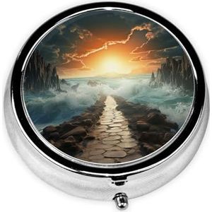 Pillendoosje ronde pillendoos met 3 compartimenten pil organiseren verdeelde zeepad pillendoos kleine pillenorganizer waterdichte kleine pillendoos voor reizen pillencontainers voor medicatieplanner