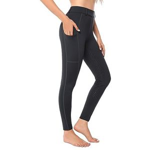 Rijlegging voor dames, volledig bezet met zak voor mobiele telefoon, hoge taille, stretch met riemlussen, grijs, S