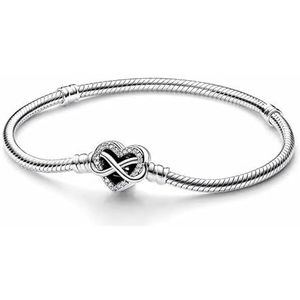 Echte 925 zilveren glitterarmband Pan Snake Chain for dames Diy sieraden (Size : 17cm)