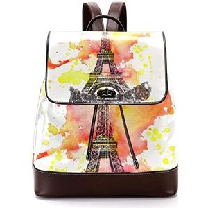 Gepersonaliseerde Schooltassen Boekentassen voor Teen Paris Eiffeltoren, Meerkleurig, 27x12.3x32cm, Rugzak Rugzakken
