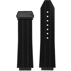Jeniko 25 * 19mm siliconen horlogeband compatibel met HUBLOT BIG BANG Classic Fusion-serie 25 * 17mm waterdichte herenhorlogeband Horlogeaccessoires (Size : 17X25mm-black rose)