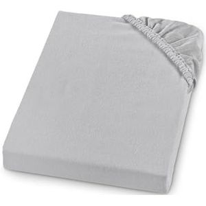 sleepling Dik flanellen hoeslaken, flanel, Made in Germany, 100% katoen, elastiek rondom, matrassen tot 23 cm hoog, elastiek rondom, Oeko-Tex, wasbaar tot 60 graden, 200 x 200, grijs