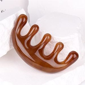 Hoofd meridiaan kam synthetische hars gua sha massage tool hoofdhuid ontspannen spier trekken schoonheid tool 1 stuk (kleur: B)