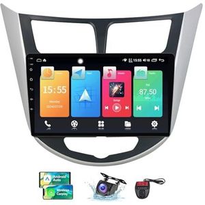 Android 13 QLED Autoradio voor Hyundai Solaris 1 2010-2016 - Ingebouwde DSP/Carplay/Android Auto - Camera + DVR - 9 inch 2 Din - Stuurbediening - FM AM RDS DAB Radio - BT 5.0(A,NF-2)