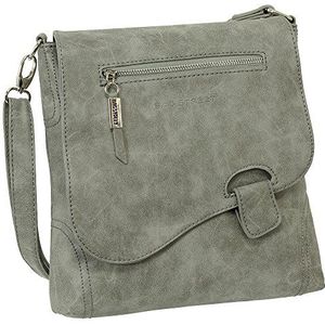 Ledershop24 Cadeauset - handtas schoudertas schoudertas suede imitatie used look met vergrendelsluiting in verschillende kleuren, grijs, Eén maat, modern