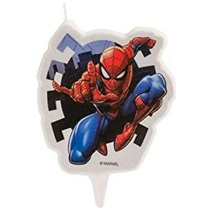 Spiderman Verjaardagskaars 7,5 cm - Kleurrijk - One Size