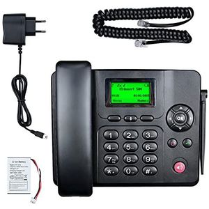 Lychee SIM-kaart Draadloze Desk Telefoon, Dubbele Kaart Tweepersoons,Ondersteuning meertalig, Tekst Bericht FM Tuner Voice Mail Nummerherkenning