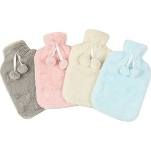 DieffematicRSD Warmwaterkruik Warm water vullen Warmwaterzak Handwarmer Pluche rubberen warmwaterzak Warmwaterzak (Color : Beige)