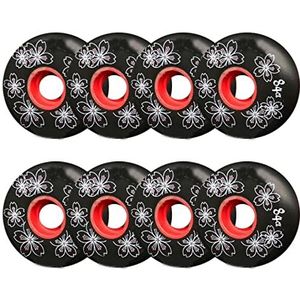 Inline Skate Vervangende Wielen 8 Pack 84A Outdoor Speed ​​s 72mm/76mm/80mm for Meisjes Jongens Vrouwen Mannen Inline Skates(Svart,80mm)