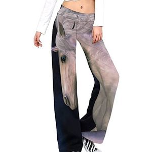 Witte Buck Eenhoorn's Horn Yoga Broek Voor Vrouwen Casual Broek Lounge Broek Trainingspak met Trekkoord 2XL