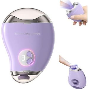 EEYZD 2 in 1 elektrische polijst automatische nagelknipper, USB oplaadbare vingernageltrimmer, nagelstofzuiger, met nagelclipopslag voor verzorgers, kinderen, ouderen, volwassenen,Purper