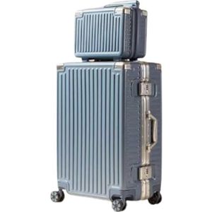 Bagage Trolley Koffer 2-delige Set Spinner-koffer Met Wachtwoordslot Carry-on 14-inch Make-uptas Reiskoffer Handbagage (Color : E, Size : 26in)
