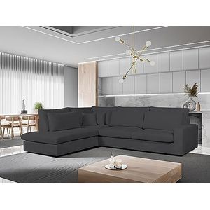 sesto senso Grote moderne bank, 245 x 320 cm, moderne hoekbank met rugkussens, L-vormige bank voor woonkamer met verstelbare hoofdsteunen, stijlvol comfort, woonkamerbank, links of rechts