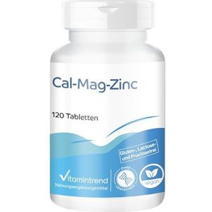 Calcium Magnesium Zink - 120 tabletten - ideaal complex voor sporters - hoog gedoseerd - veganistisch - biologisch beschikbare supplementen uit Duitsland | Vitamintrend