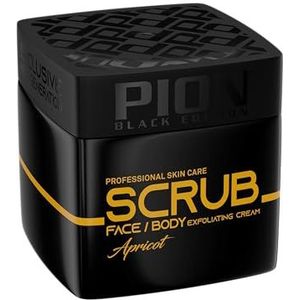Pion Black Edition Apricot Face & Body Scrub 320 ml - Abrikoos - Diepe Reiniging Tegen Vuil, Bevordert De Huidvernieuwing En Verbetert De Huidstructuur, Exfoliërende Huidscrub