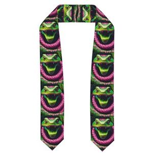 YJxoZH Green Snake Print Deluxe Unisex Volwassen Afstuderen Eer Stola Sjerp, 72 ""Lang, Voor Academische Aanvangsten, Afgevlakt, Eén maat