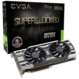 EVGA GeForce GTX 1070 SC GAMING ACX 3.0, 8 GB GDDR5, LED, DX12 OSD-ondersteuning (PXOC) grafische kaart 08G-P4-6173-KR