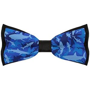 Blauwe Camo Haai Elegante Vlinderdassen Voor Mannen Verstelbare Pre-Gebonden Vlinderdas Stropdassen Voor Business Dagelijks Feest
