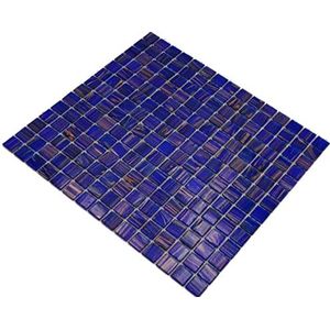 Mozaïek donkerblauw glasmozaïek mozaïek tegels glas glanzend vierkant muur vloer keuken badkamer douche