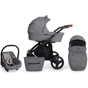 SaintBaby Stroller Ro-Tax Black Alu 2in1 3in1 Isofix babyzitje combi kinderwagen buggy Flex Grey 09 3in1 met autostoeltje