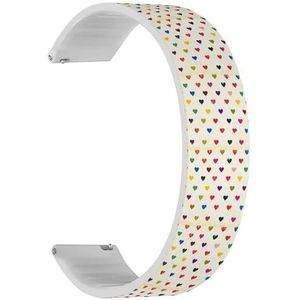 Solo Loop band compatibel met Garmin Vivomove 5/3/HR/Luxe/Sport/Style/Trend, D2 Air/Air X10 (retro kleurrijke harten) Quick-Release 20 mm rekbare siliconen band band accessoire, Siliconen, Geen