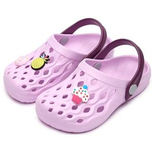 Ladeheid klompen kinderschoenen voor meisjes en jongens lichte tuinclogs tuinschoenen kinderen LA-CA-15 (Lila, 24/25 EU)
