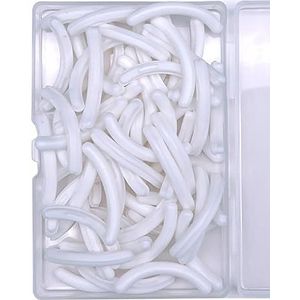 Jeufond 80 stuks wimperkrulspelden vullingen, wimperkrulspeldjes, siliconen rubber, universele wimperkruller, vervangende vullingen met doorzichtige opbergdoos (wit)