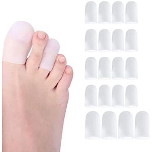 20 stuks teenkapjes, siliconen teenbescherming, grote teen, gelteenkap, zachte teenbescherming, teenbescherming voor blaren, kippenogen, hamertenen