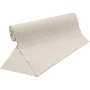 100%Mosel Tafelloper in linnenlook, in natuur (28 cm x 5 m), decoratieve tafelloper van stof, natuurlijke tafeldecoratie voor verjaardagen en bruiloften, decoratie voor speciale gelegenheden