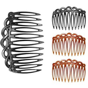 4 stuks zijkammen, Franse zijkammen, haarkammen, 23 tanden, kunststof, kam, voor fijne haaraccessoires, vrouwen en meisjes