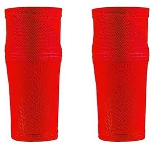 Premium zweetbestendige ademende panty's Sport Voetbal Kuitverwarmers Beschermende mouw Mouwen (Color : Red-only sleeves, Size : M)