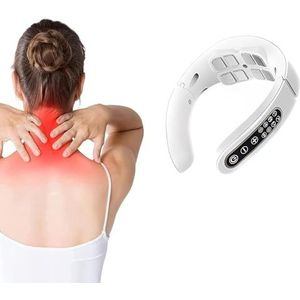 Nekmassageapparaat met warmte Draagbare 9D elektrische slimme cervicale wervelkolom Draadloos Deep Tissue Vibration Relaxer met 8 hoofden 6 soorten massagemodi Opladen via USB Kneden Geschenken