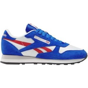 Reebok Klassieke leren sneakers voor dames, Krijt Optimum Blauw Vector Rood, 2.5 UK Men/ 3 UK Women